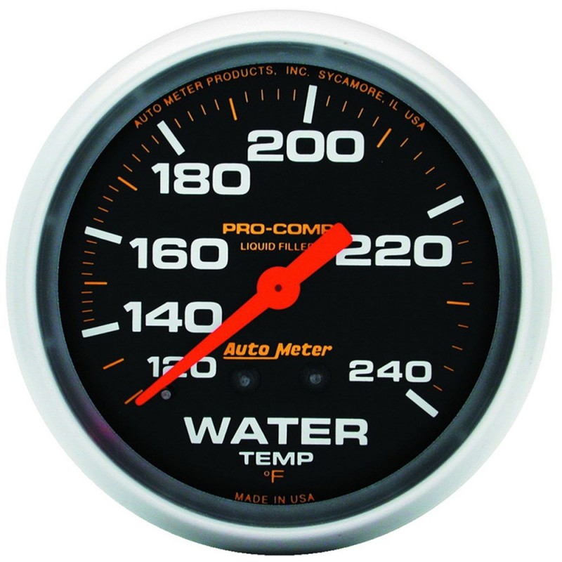 Auto Meter 2-5/8" Water Temperature Gauge, Pro Comp