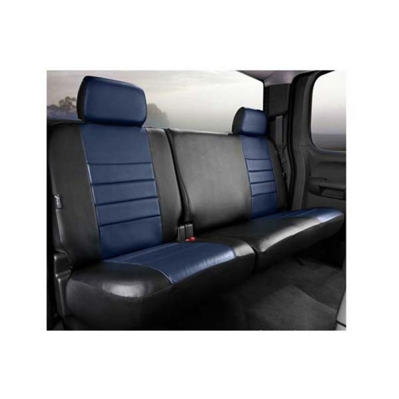 FIA SL60 Series - Leatherlite Simulated Leather Custom Fit Rear Seat Cover- Blue, with Super Grip fastening system for e