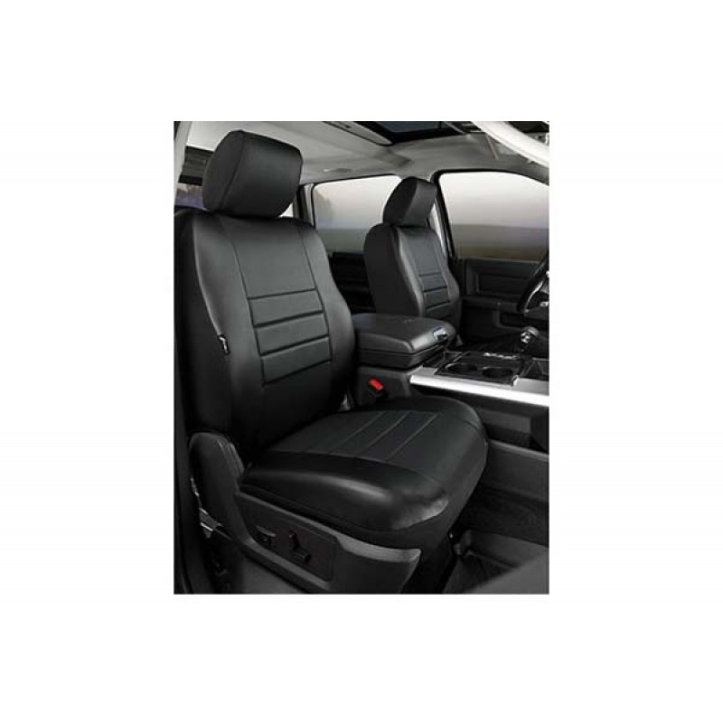FIA SL60 Series - Leatherlite Simulated Leather Custom Fit Front Seat Cover- Black, with Super Grip fastening system for