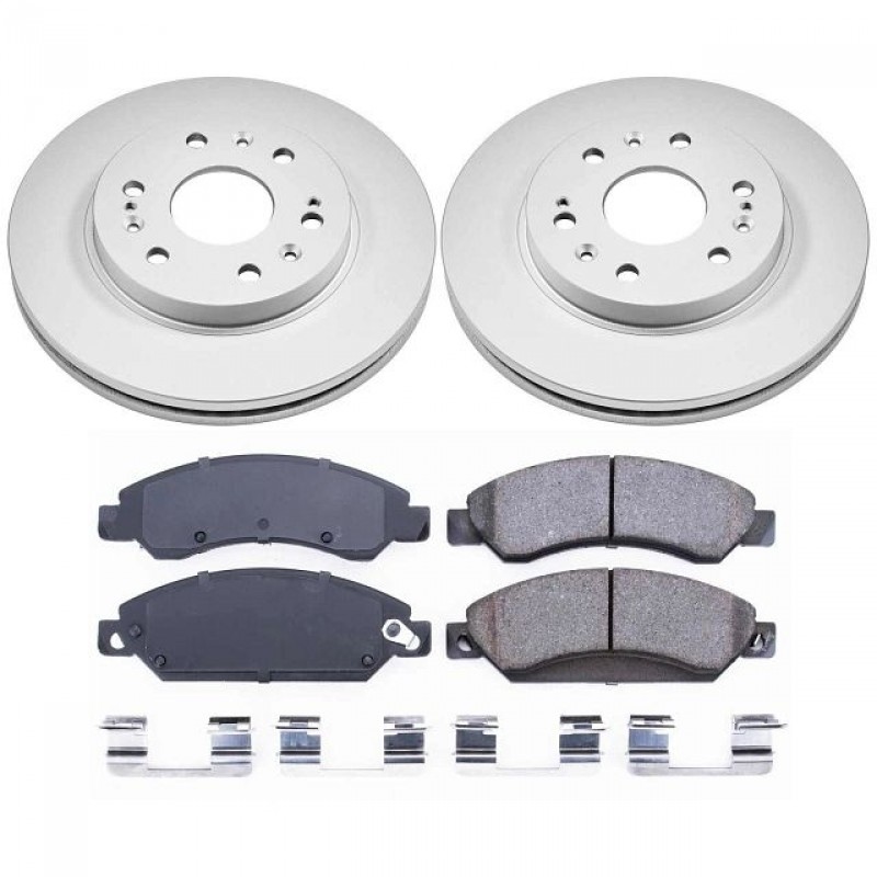 Power Stop Front Geomet Coated Brake Rotor and Pad Kit for 05-07 Chevrolet Silverado and GMC Sierra 1500