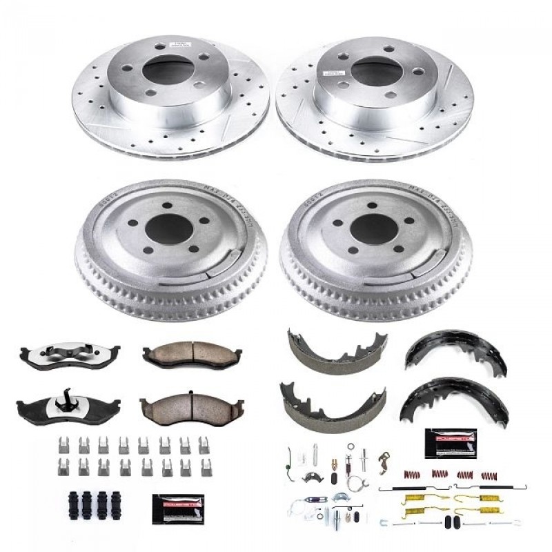 Power Stop Front and Rear Z36 Truck & Tow Brake Drum Kit for 92-99 Jeep Cherokee XJ
