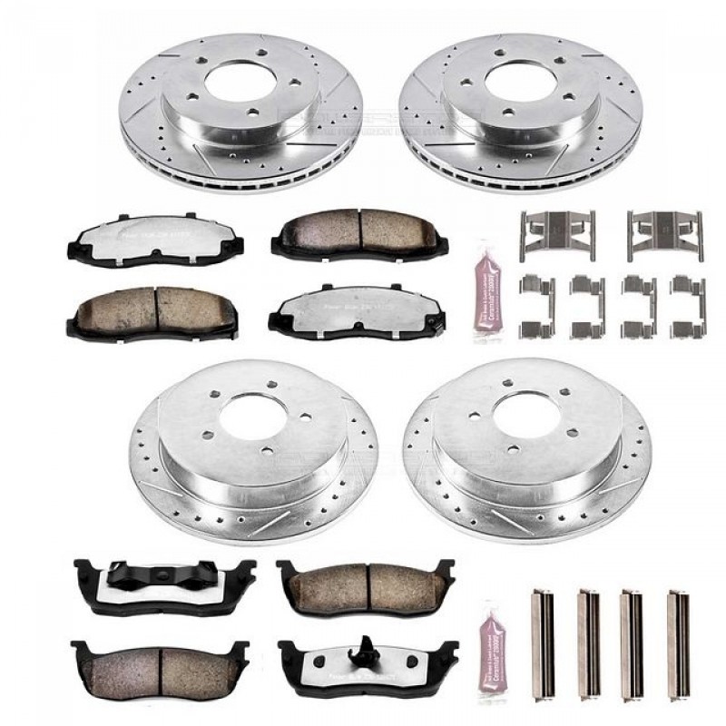 Power Stop Front and Rear Z36 Truck & Tow Brake Pad and Rotor Kit for 99-00 Ford F150 4WD
