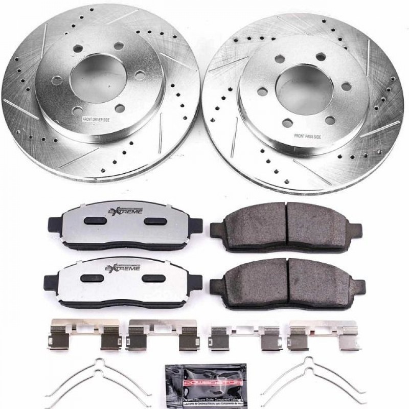 Power Stop Front Z36 Truck & Tow Brake Pad and Rotor Kit for 04-08 Ford F150 4WD 6-Lug