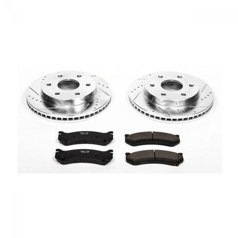 Power Stop Front Ceramic Brake Pad and Drilled & Slotted Rotor Kit for 99-06 Chevrolet Silverado and GMC Sierra 1500, 2007 Classic Model
