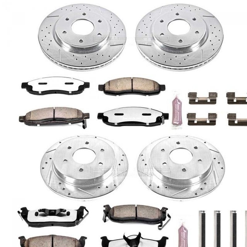 Power Stop Front and Rear Z36 Truck & Tow Brake Pad and Rotor Kit for 05-07 Nissan Titan, 05-06 Armada