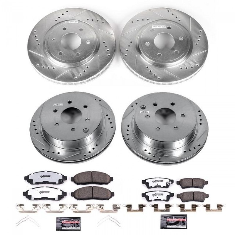 Power Stop Front and Rear Z36 Truck & Tow Brake Pad and Rotor Kit for 05-18 Nissan Frontier, 05-15 Xterra