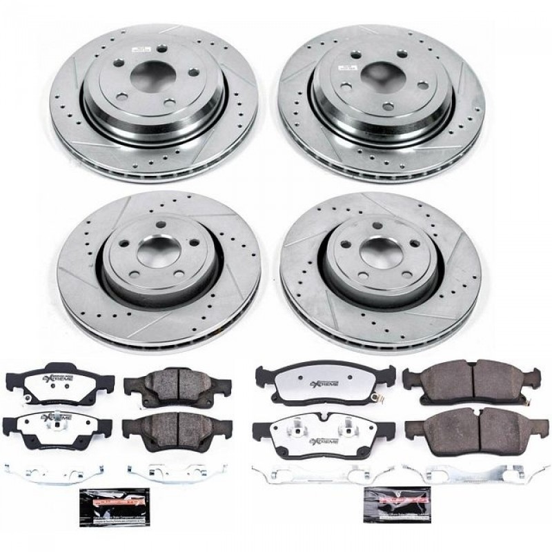 Power Stop Front and Rear Z36 Truck & Tow Brake Pad and Rotor Kit for 16+ Jeep Grand Cherokee WK with Vented Rear Rotors