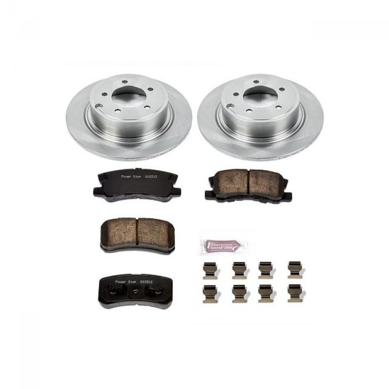 Power Stop Rear Stock Replacement Brake Pad and Rotor Kit for 09-17 Jeep Compass and Patriot