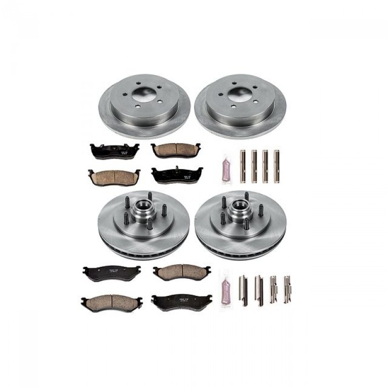 Power Stop Front and Rear Stock Replacement Brake Pad and Rotor Kit for 00-03 Ford F150, 2004 F150 Heritage 2WD Lightning