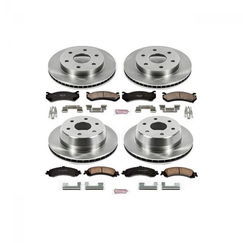Power Stop Front and Rear Stock Replacement Brake Pad and Rotor Kit for 01-05 Chevrolet Silverado and GMC Canyon 1500