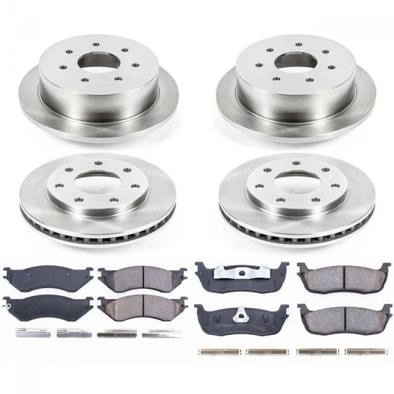 Power Stop Front and Rear Stock Replacement Brake Pad and Rotor Kit for 00-03 Ford F150, 2004 F150 Heritage 4WD 7-Lug
