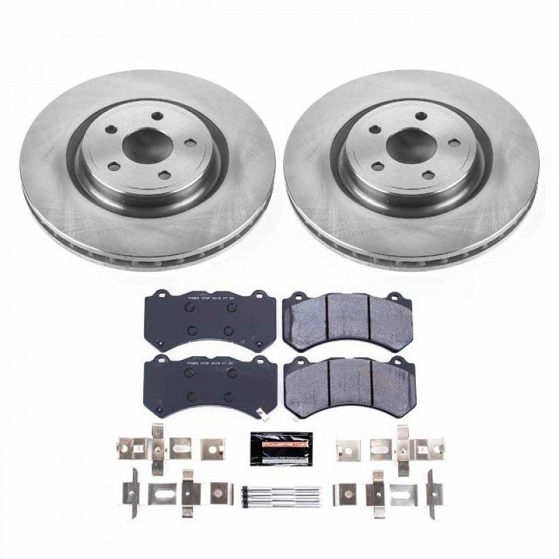 Power Stop Front Track Day Brake Pad and Rotor Kit for 12+ Jeep Grand Cherokee WK SRT
