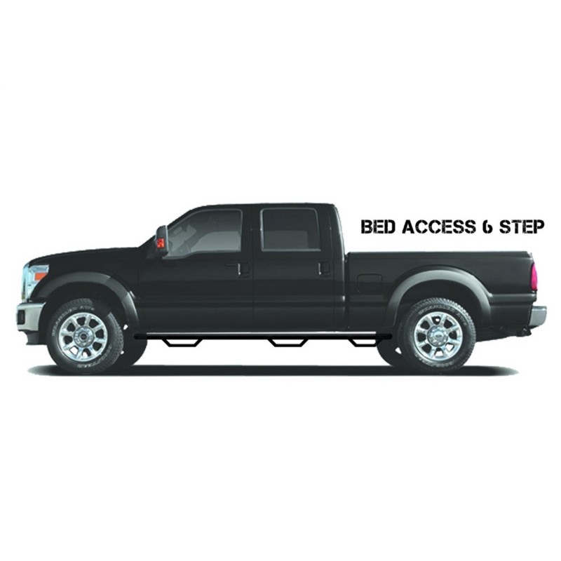 N-Fab Podium Step LG - Wheel-to-Wheel with Bed Access (3 Steps per Side) - 3 in. Main Tube Diameter - 2007-2020 Toyota T