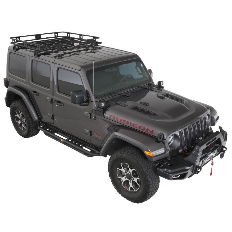 Smittybilt 4.5 x 4.5 x 4 in. Defender Roof Rack for 2018-Up Jeep Wrangler JL 4-Door with Hardtop, Includes Bracket Kit