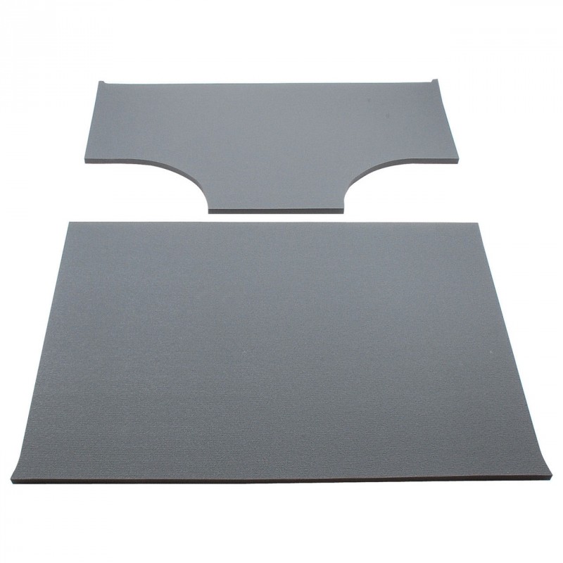 Boom Mat Original Finish Headliner with Speaker Pods - Gray (2-Pieces) for 2003-2006 Jeep Wrangler TJ