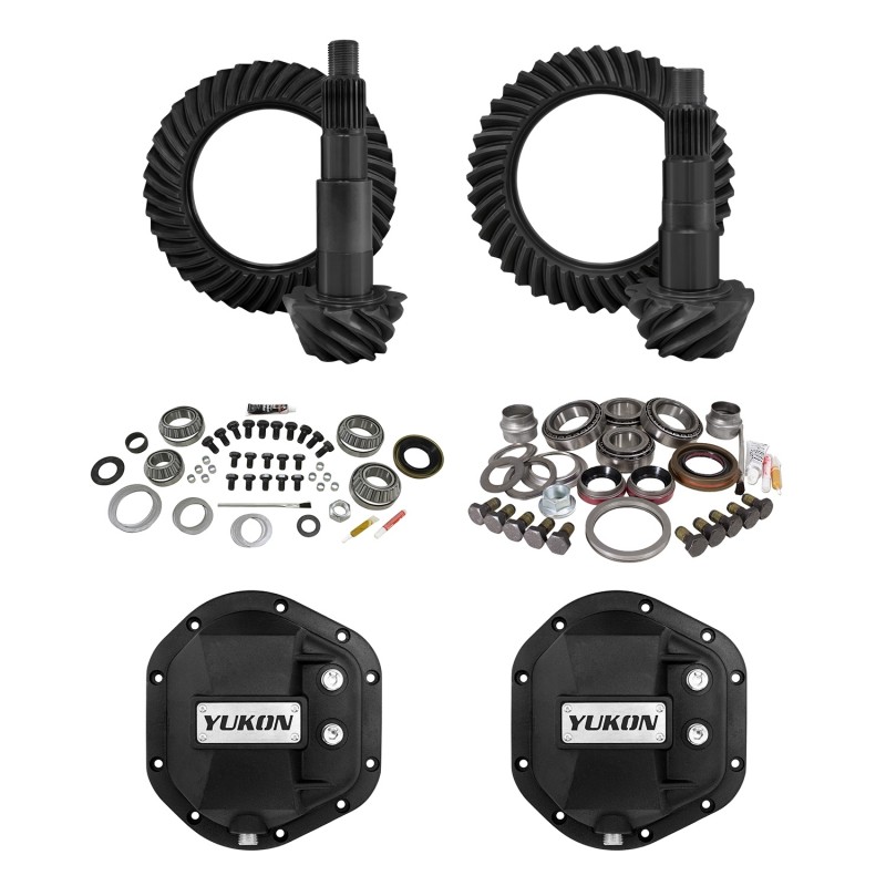 Yukon Stage 2 Complete Gear & Install Kit with Dif Covers for Jeep Wrangler JK Rubicon - 4.11 Ratio