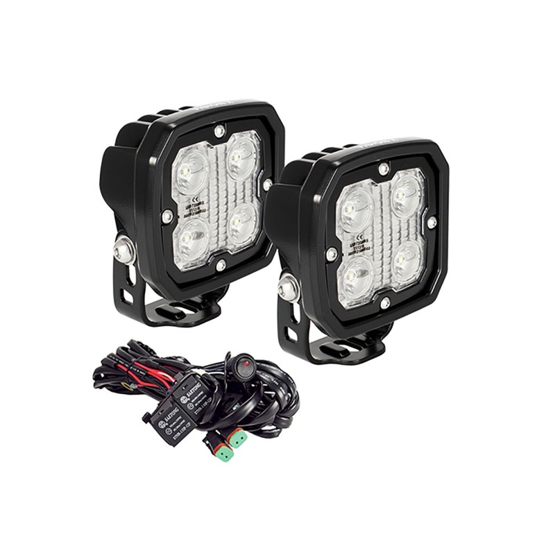 Vision X Duralux Work Lights, 4 LED, 10 Degree with Harness - Pair