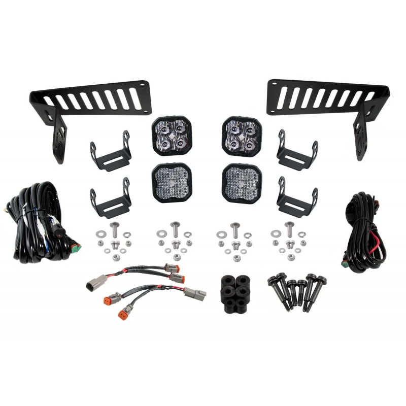Diode Dynamics SS3 Cowl LED Light Kit for Jeep Wrangler JL, JL Unlimited and Gladiator JT White - Sport