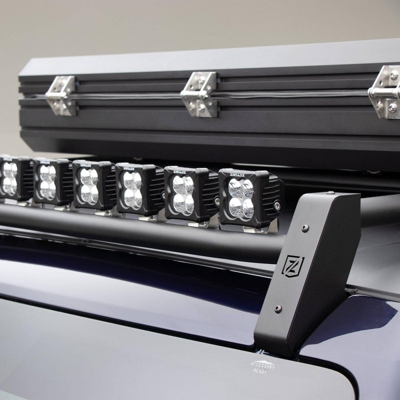 ZROADZ Roof Rack with (8) 3" LED Pod Lights and Universal Wiring Harness for 2021+ Ford Bronco