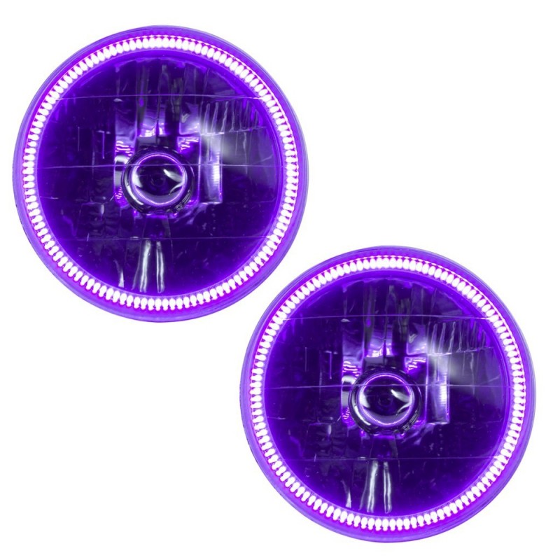 Oracle OEM Style Headlights with LED Halo, UV Purple, 97-06 TJ - Pair