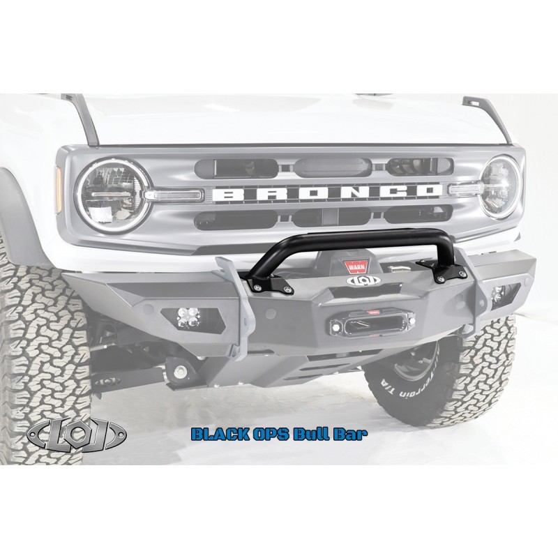 LoD Offroad Black Ops Front Bumper Bull Bar for Ford Bronco (Bare Steel)