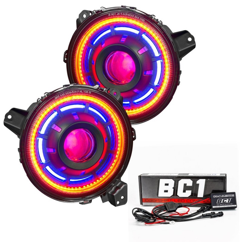 ORACLE Oculus ColorSHIFT Bi-LED Projector Headlights for JL / Gladiator JT with BC1 Controller