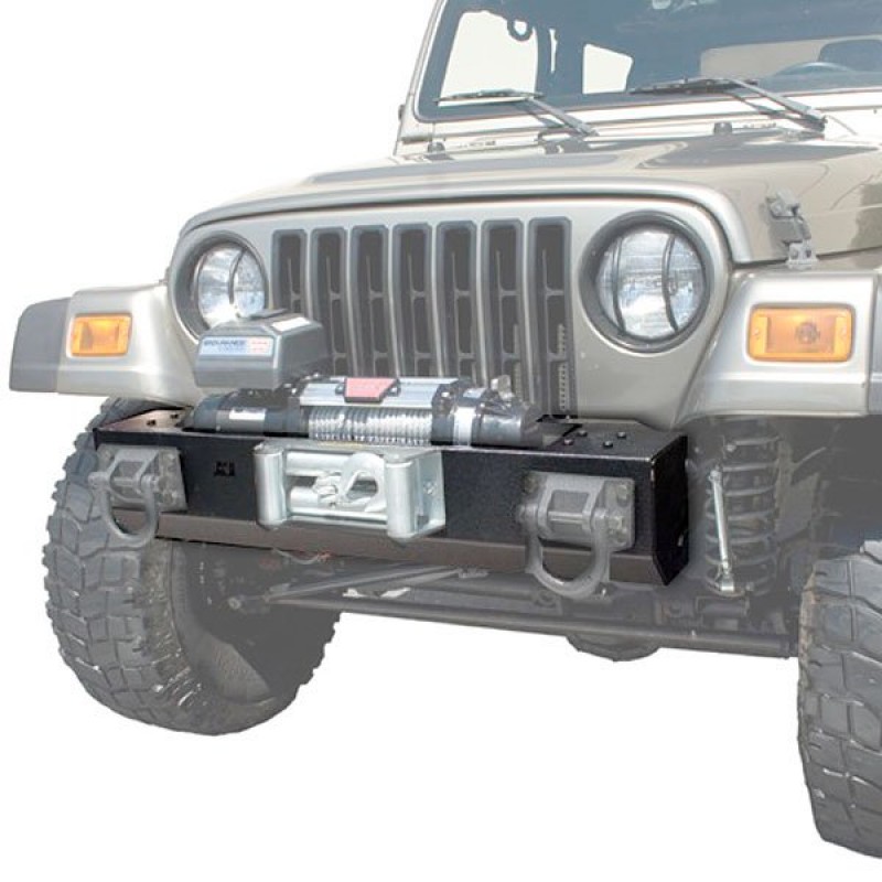 Rugged Ridge XHD Center Base Front Winch Bumper with 3/4" D-Rings - Textured Black