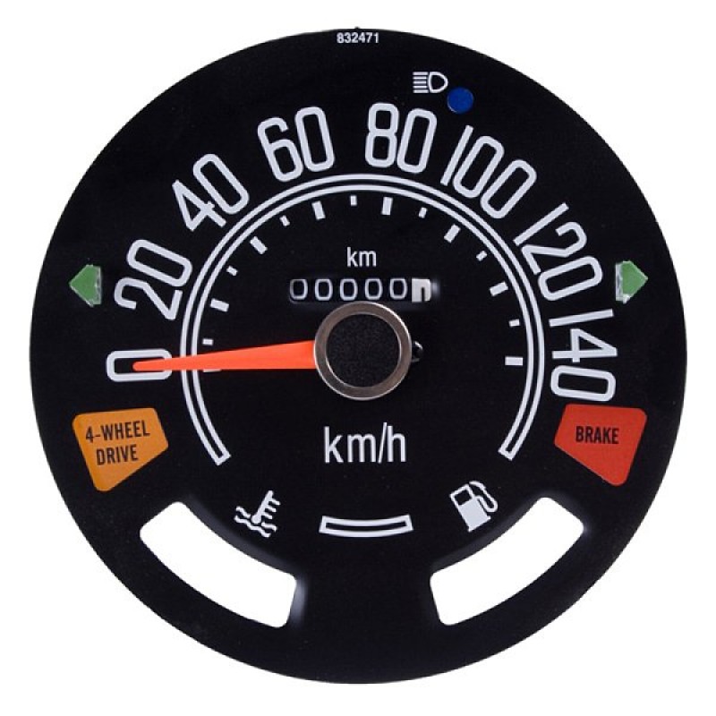 Omix Speedometer Head with Odometer in Kilometers - 0 to 140 KPH