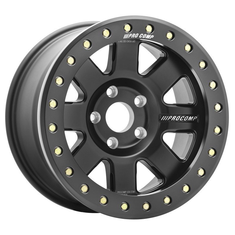 Pro Comp Trilogy Race Series 75 Beadlock Wheel -17"x9" -Bolt Pattern 5x5" - Backspacing 4.75" -Offset -6mm - Satin Black