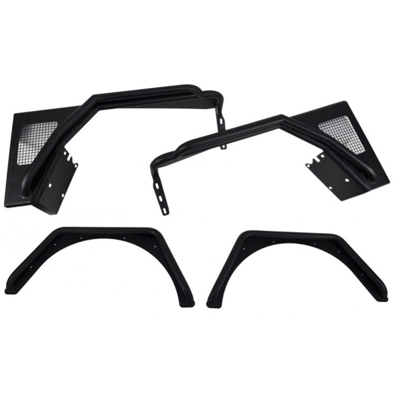 Fishbone Tube Fenders With 3 Flare Front And Rear Steel Textured Black Powder Coat Best Prices Reviews At Morris 4x4