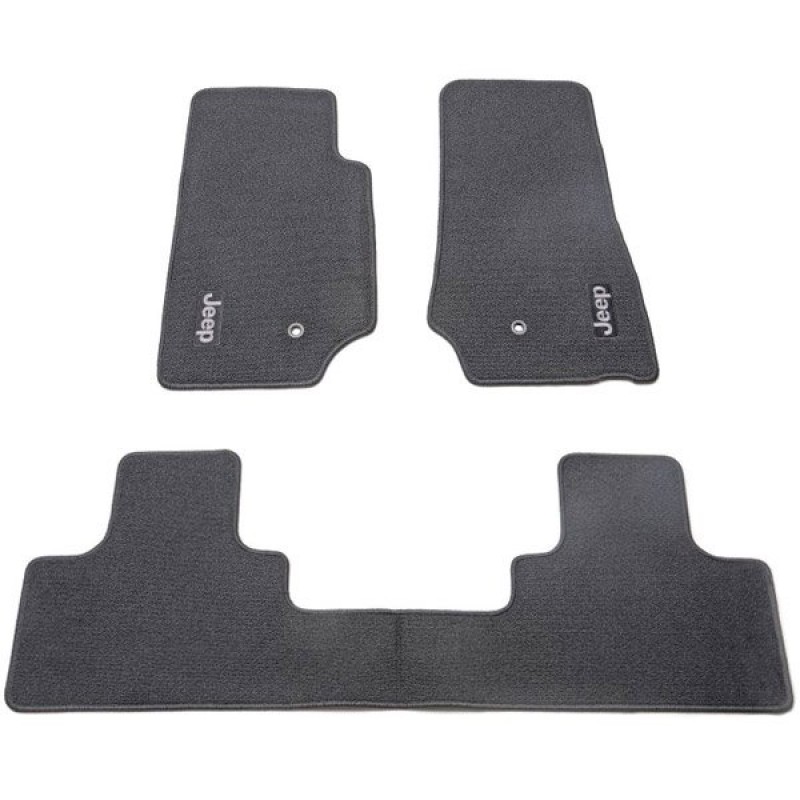 MOPAR Premium Carpet Front and Rear Floor Mats with Jeep Logo, Dark Slate  Gray - 4 Piece | Best Prices & Reviews at Morris 4x4