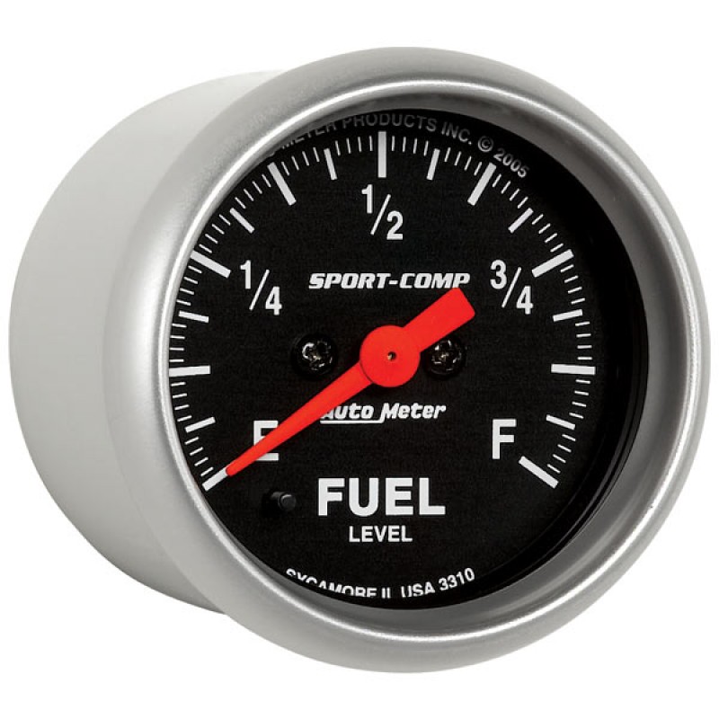 Auto Meter 2-1/16" Fuel Level, Programmable Empty - Full Range, Sport-Comp