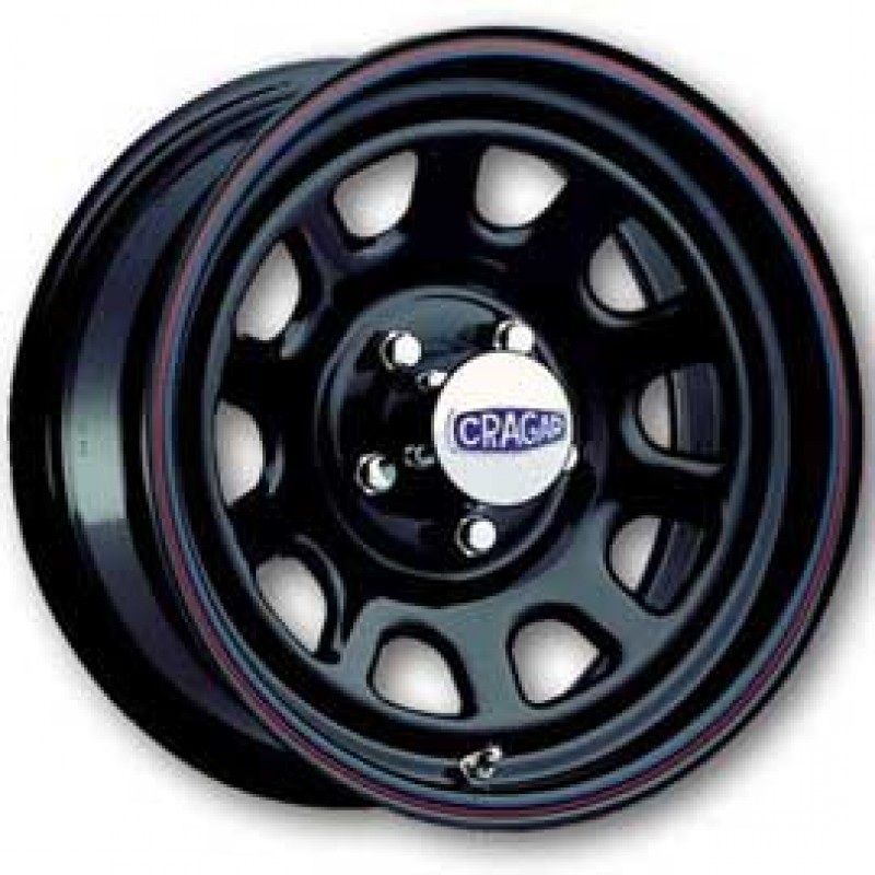Cragar Series 342 Black D Window Steel Wheel - 15x10" - Bolt Pattern 5X4.5" - Back Spacing 4"