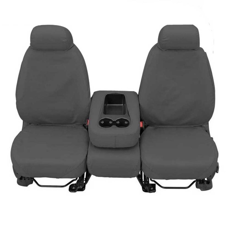 Covercraft SeatSaver Front Bucket Seat Covers with Adjustable Headrests - Polycotton, Gray - Pair