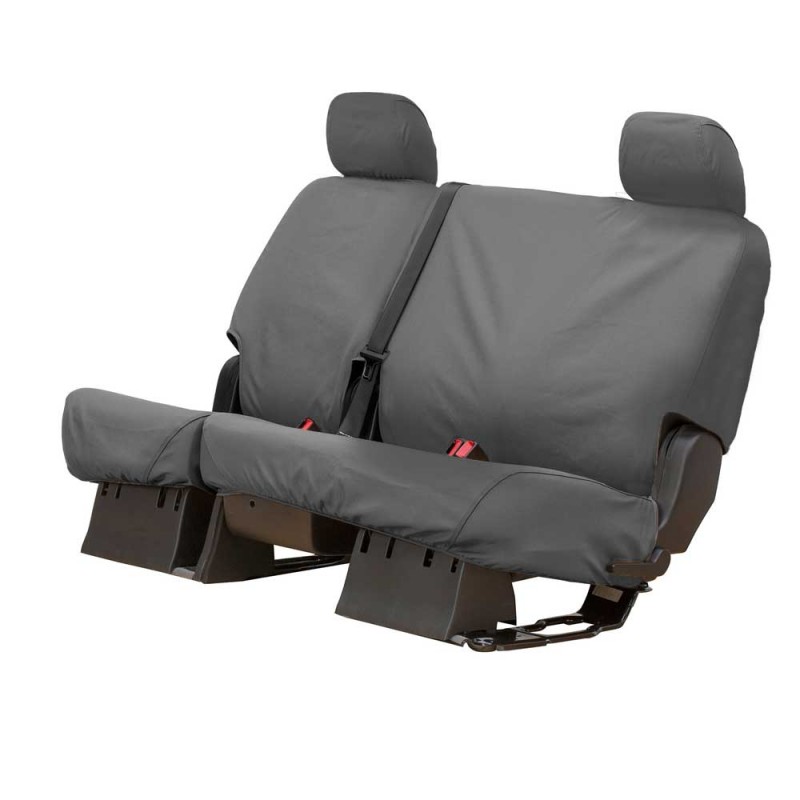 Covercraft SeatSaver Split Rear Seat Covers with Adjustable Headrests - Polycotton, Gray - Pair