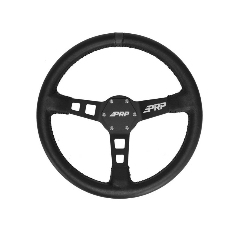 PRP Deep Dish Leather Steering Wheel, Black