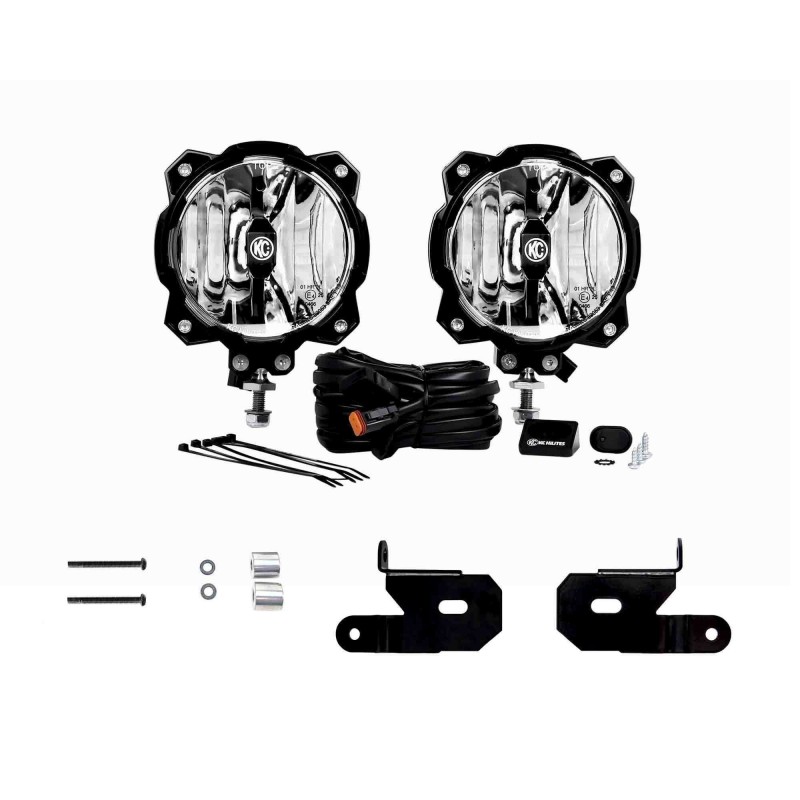 KC HiLiTES Pro6 Gravity Series LED Lights with Driving Beam, A-Pillar Mount - Pair