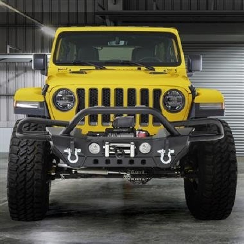 Smittybilt SRC Gen2 Front Bumper with Max Solid D-Ring and Jack Point Mount for JL - Textured Black