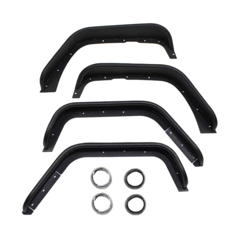 Fishbone Tube Fenders Front And Rear Aluminum Textured Black Powder Coat Best Prices Reviews At Morris 4x4