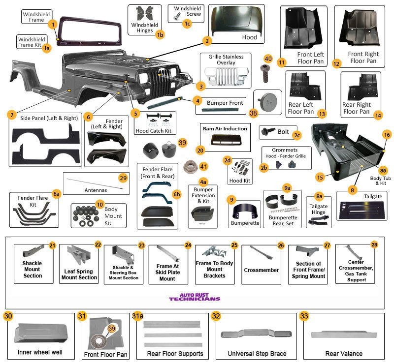 Jeep Wrangler Body Parts & Accessories|87-95 YJ|Morris 4x4 Center