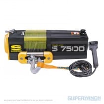Superwinch S7500 Winch; 7500 lbs; 12 Vdc; 5/16 In X 54 ft Steel Rope; 30.5 ft Handheld Remote Control; 3.6 hp; Mechanica