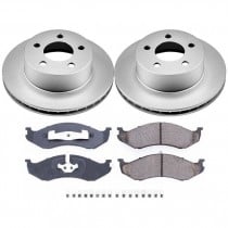 Power Stop Front Geomet Coated Brake Rotor and Pad Kit for 90-95 Jeep Wrangler YJ, 97-99 Jeep Wrangler JK and JK Unlimited