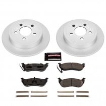 Power Stop Rear Geomet Coated Brake Rotor and Pad Kit for 03-06 Jeep Wrangler TJ, 03-07 Liberty