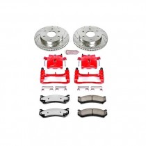 Power Stop Front Z36 Truck & Tow Brake Pad and Rotor Kit with Red Powder Coated Calipers for 99-06 Chevrolet Silverado and GMC Sierra 1500