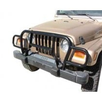 Rampage Euro Front Grille Guard for 87-95 Wrangler YJ and 97-06 Wrangler TJ - Black