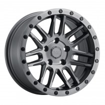 Black Rhino Arches 17"x8" Wheel, Bolt Pattern 5x4.5", BS 5.68", Offset 30, Bore 76.1 - Matte Brushed Gunmetal with Black Bolts