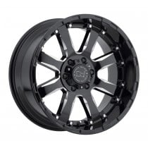 Black Rhino Sierra 18"x9" Wheel, Bolt Pattern 6x5.5", BS 5.5", Offset 12, Bore 112 - Gloss Black with Milled Spokes