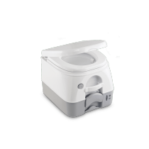 Dometic 974 Portable Toilet - 2.6 Gallon with Mounting Brackets, Gray