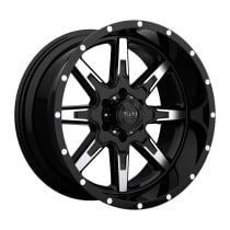 Tuff Wheels T15 Series, 20"x10", Bolt Pattern 5x5.5", BS 4.764", Offset -19 - Gloss Black with Machined Face