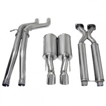 Corsa 2.5" Cat-Back Dual Center Rear Exit Exhaust Kit with Single 4" Polished Pro-Series Tips